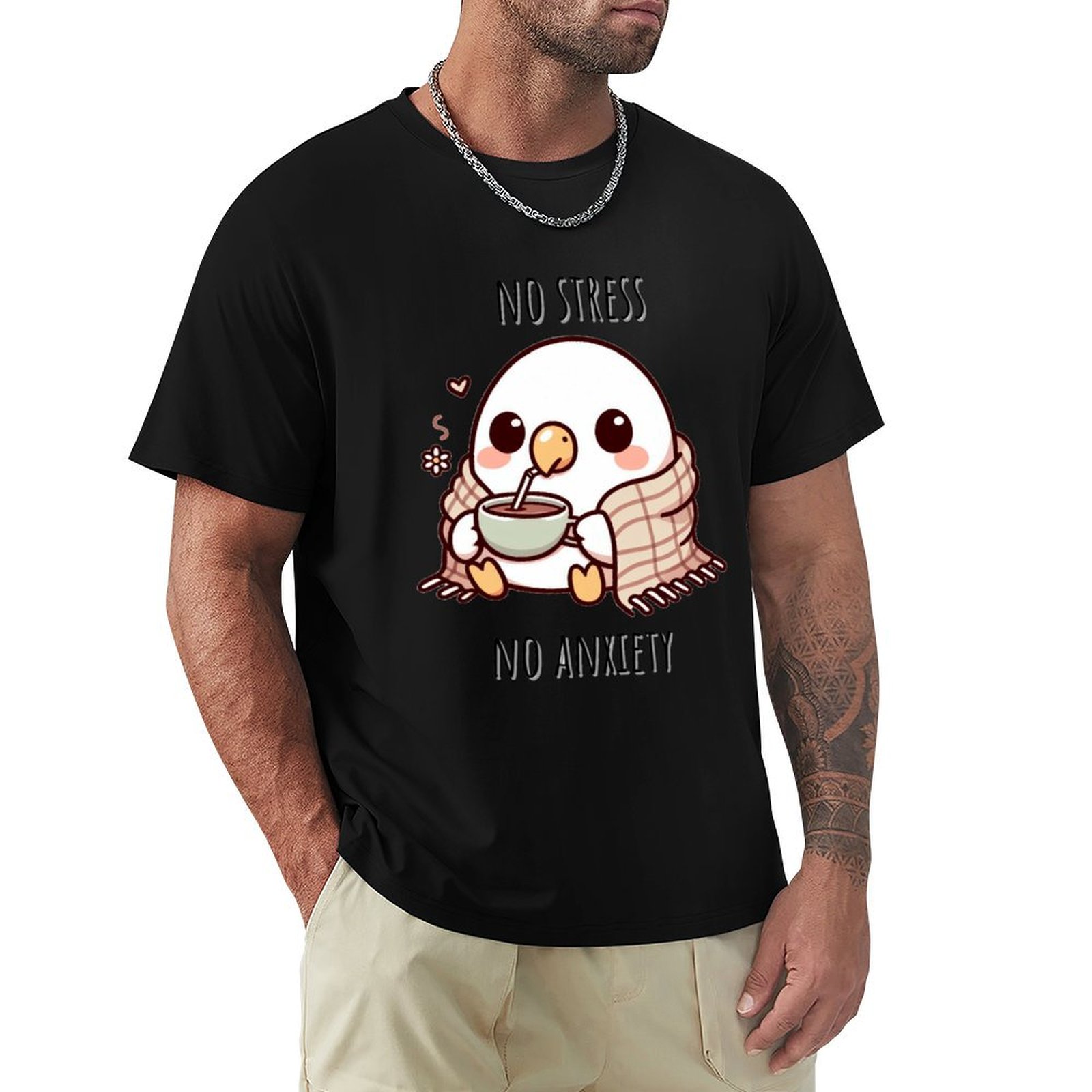 Chamomile Tea - T-shirt con camomilla e pappagallino, taglia